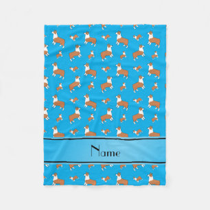 Eigen naam sky blue Welsh corgi pembroke dogs Fleece Deken