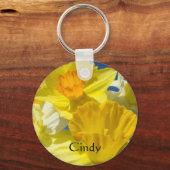 Eigen naam sleutelhanger Geel Daffodil Flowers (Voorkant)
