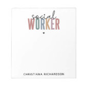 Eigen naam sociale werknemers afstuderen cadeaus notitieblok (Voorkant)