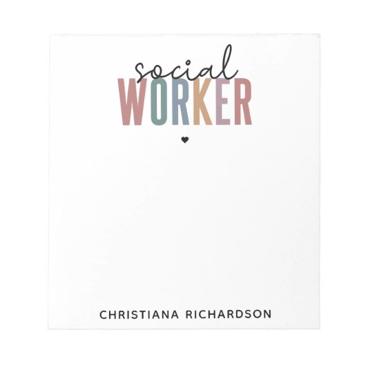 Eigen naam sociale werknemers afstuderen cadeaus notitieblok (Voorkant)