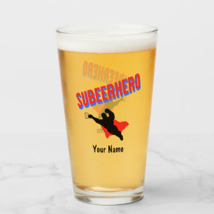 Eigen naam Subeerheld Funny Pint Beer Glass Glas