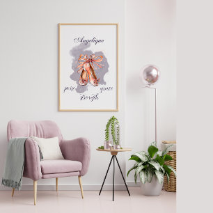 Eigen naam Tekst ballet Pointe Shoes Ballerina Perfect Poster