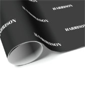 Eigen naam Tekstmonogram patroon Birthday Cadeau Cadeaupapier (Rol Hoek)