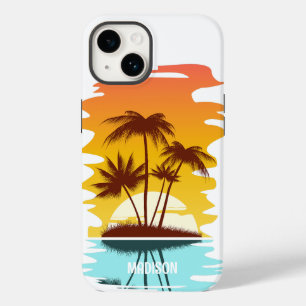 Eigen naam Tropical Island Sunset Case-Mate iPhone 14 Hoesje