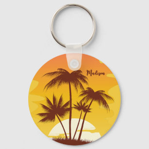Eigen naam Tropical Island Sunset Sleutelhanger