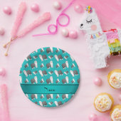 Eigen naam turquoise Oude Engelse Sheepdog honden Papieren Bordje (Feest)