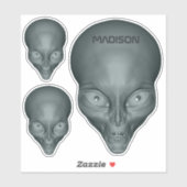 Eigen naam UFO Alien-stickers Sticker (Vel)