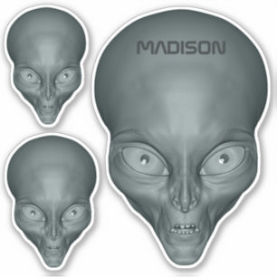 Eigen naam UFO Alien-stickers Sticker