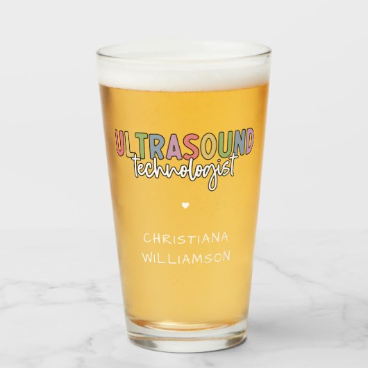 Eigen naam Ultrasound Technologist Giften Glas (Voorkant gevuld)