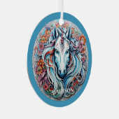 Eigen naam Unicorn Metalen Ornament (Voorkant Rechts)