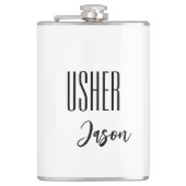 Eigen naam Usher Flask Heupfles (Voorkant)
