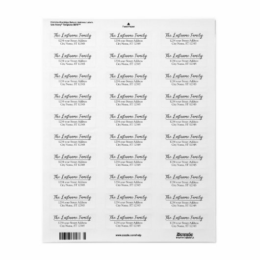 Eigen naam van het retouradres Everglow-script Etiket (Full Sheet)