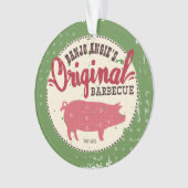 Eigen naam varkensvarkensvlees BBQ kerstversiering Ornament (voorkant)