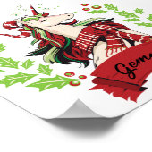 Eigen naam voor kerstmis unicorn poster (Hoek)