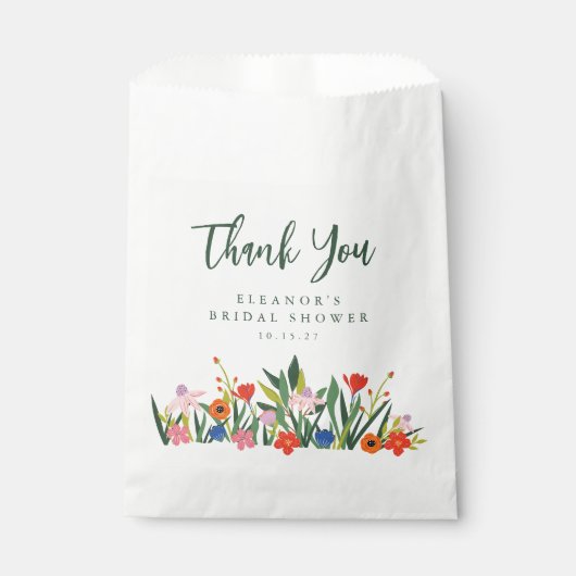 Eigen naam Vrijgezellenfeest kleurrijke tuin Bedankzakje (Voorkant)