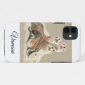 Eigen naam waterverf zegeldier Case-Mate iPhone case (Achterkant (horizontaal))