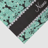 Eigen naam zeeluim groene glitter cheerleading tissuepapier (Detail)