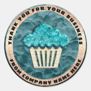 Eigen naam zegel Goud Blauwgroen Logo Sweet