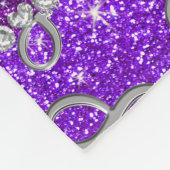 Eigen naam zilverkleurige inktvis in digo paarse g fleece deken (Hoek)