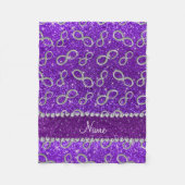 Eigen naam zilverkleurige inktvis in digo paarse g fleece deken (Voorkant)