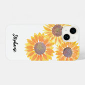 Eigen naam Zonbloemen iPhone Hoesje (Achterkant horizontaal)