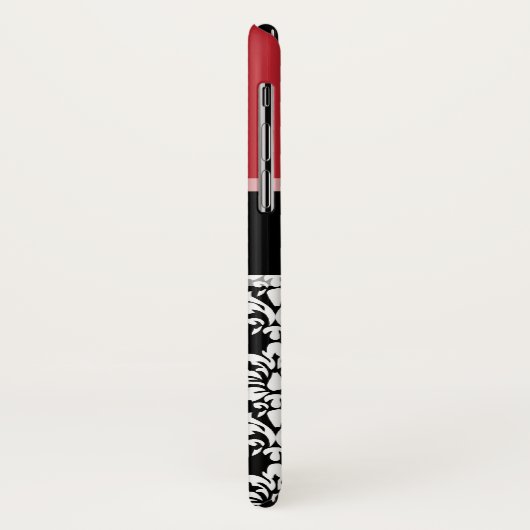 Eigen naam: zwart rood Damask-model Case-Mate iPhone Case (Achterkant/links)