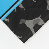 Eigen naam zwarte Duitse Wirehaire Pointer honden Fleece Deken (Hoek)