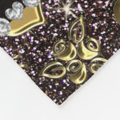 Eigen naam zwarte gouden rozen fleece deken (Hoek)