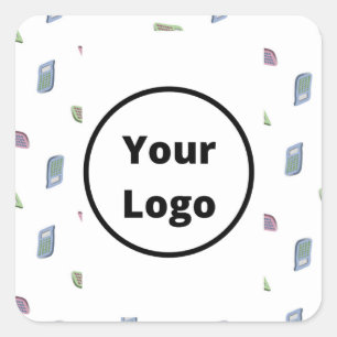 Eigen naamcalculatorpatroon vierkante sticker