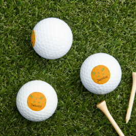 Eigen naammais op sinaasappel golfballen