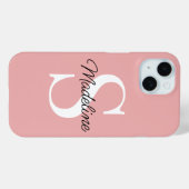 Eigen naammonogram op  Roos afschilferen Case-Mate iPhone Case (Achterkant (horizontaal))