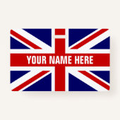 Eigen naamplaatje met vlag van British Union Jack Badge (Voorkant)