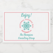 Eigen nationale feestdag 24 december likeurfles etiket (Enkel label)