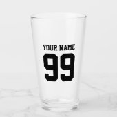 Eigen nummer en naam sportbier glas (Voorkant)