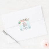 Eigen ontwerp strand kust zeil- favor geschenk vierkante sticker (Envelop)