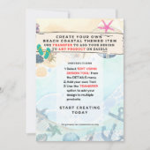 Eigen ontwerp strandfeest uitnodiging met kust- en (Voorkant)