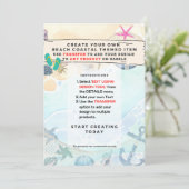 Eigen ontwerp strandfeest uitnodiging met kust- en (Staand voorkant)