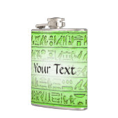 Eigen oude Egyptische Hieroglyphs Green Flask Heupfles (Links)