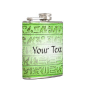 Eigen oude Egyptische Hieroglyphs Green Flask Heupfles (Rechts)