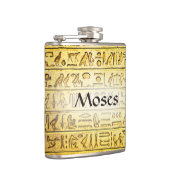Eigen oude Egyptische Hieroglyphs Yellow Flask Heupfles (Rechts)
