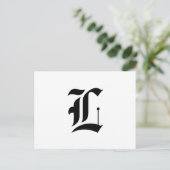 Eigen oude Engelse lettertypeletter (bv. L voor Le Briefkaart (Staand voorkant)