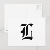 Eigen oude Engelse lettertypeletter (bv. L voor Le Briefkaart (Voorkant / Achterkant)