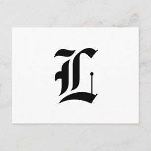 Eigen oude Engelse lettertypeletter (bv. L voor Le Briefkaart