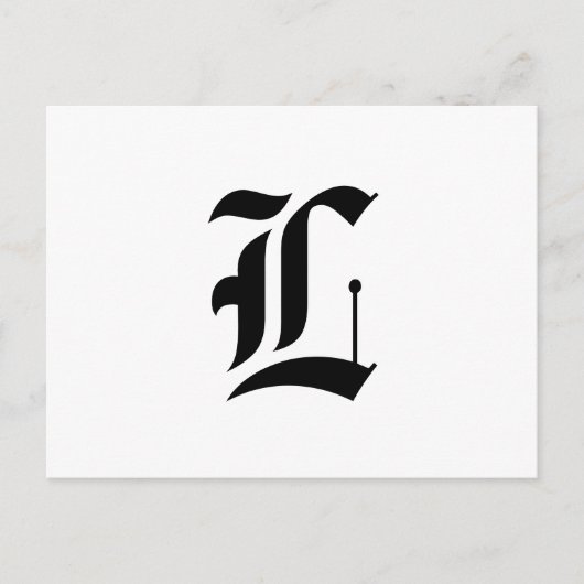 Eigen oude Engelse lettertypeletter (bv. L voor Le Briefkaart (Voorkant)