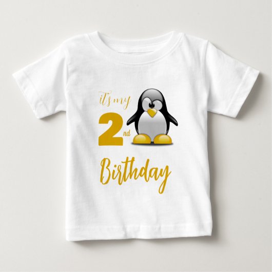 Eigen pinguïn Birthday T-Shirt (Voorkant)