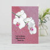 Eigen prijsopgave Waterverf witte orchideeën Bedankkaart (Staand voorkant)