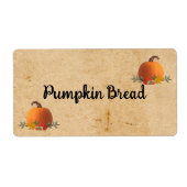 Eigen productlabel voor pompoenbrood etiket (Voorkant)