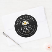 Eigen productlabel Wildflower Honey Black Daisy Ronde Sticker (Envelop)