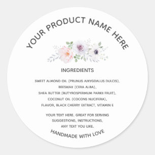 Eigen productlabel Witte houtskool Ronde Sticker
