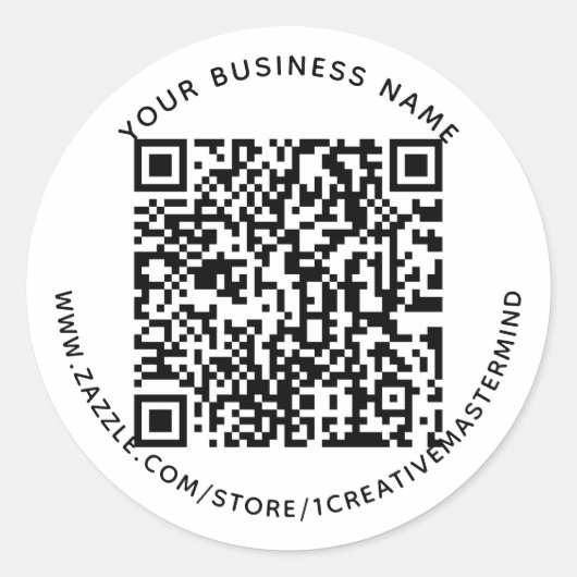 Eigen QR-code en tekst-sticker Ronde Sticker (Voorkant)